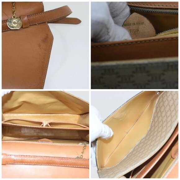 CELINE Macadam Canvas Shoulder Bag PVC Beige Brown Auth - Picture 15 of 16